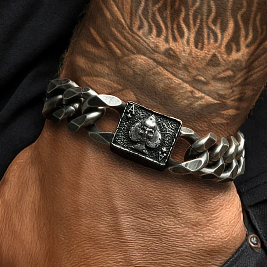 Additional 1/2" Length Extender Link for Revenant’s Wrath Ace Spade Cuban Link Bracelet - Image 2