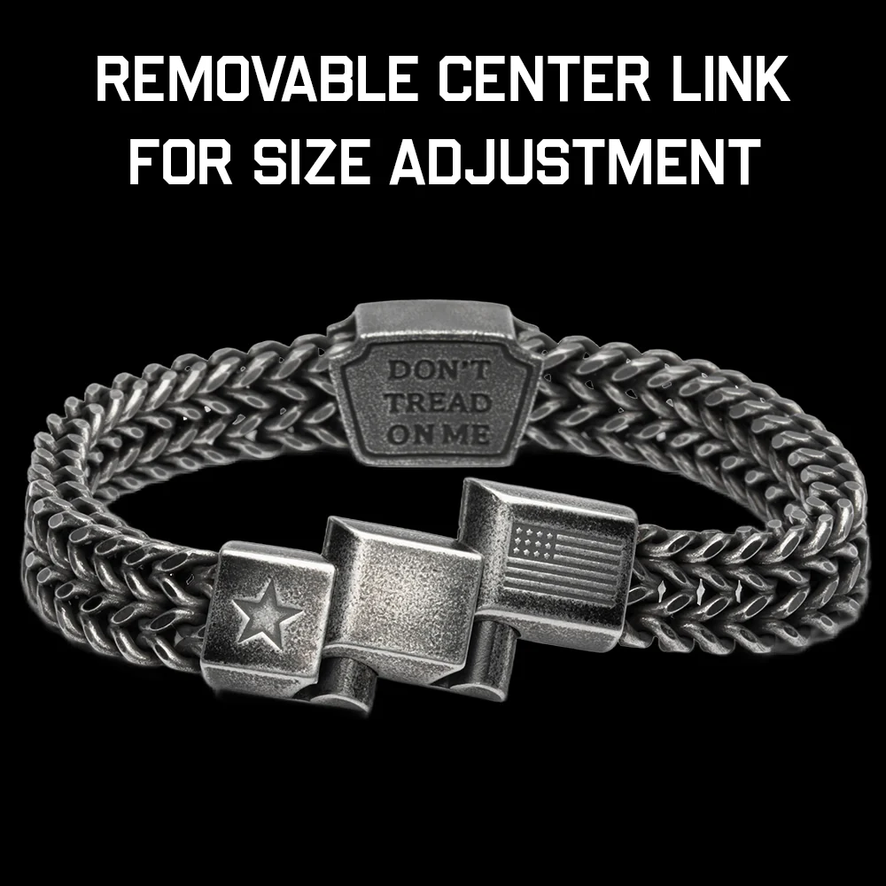 Additional 1/2" Length Extender Link for American Eagle Liberty of Death Antique Silver Chain Link Bracelet - Image 2