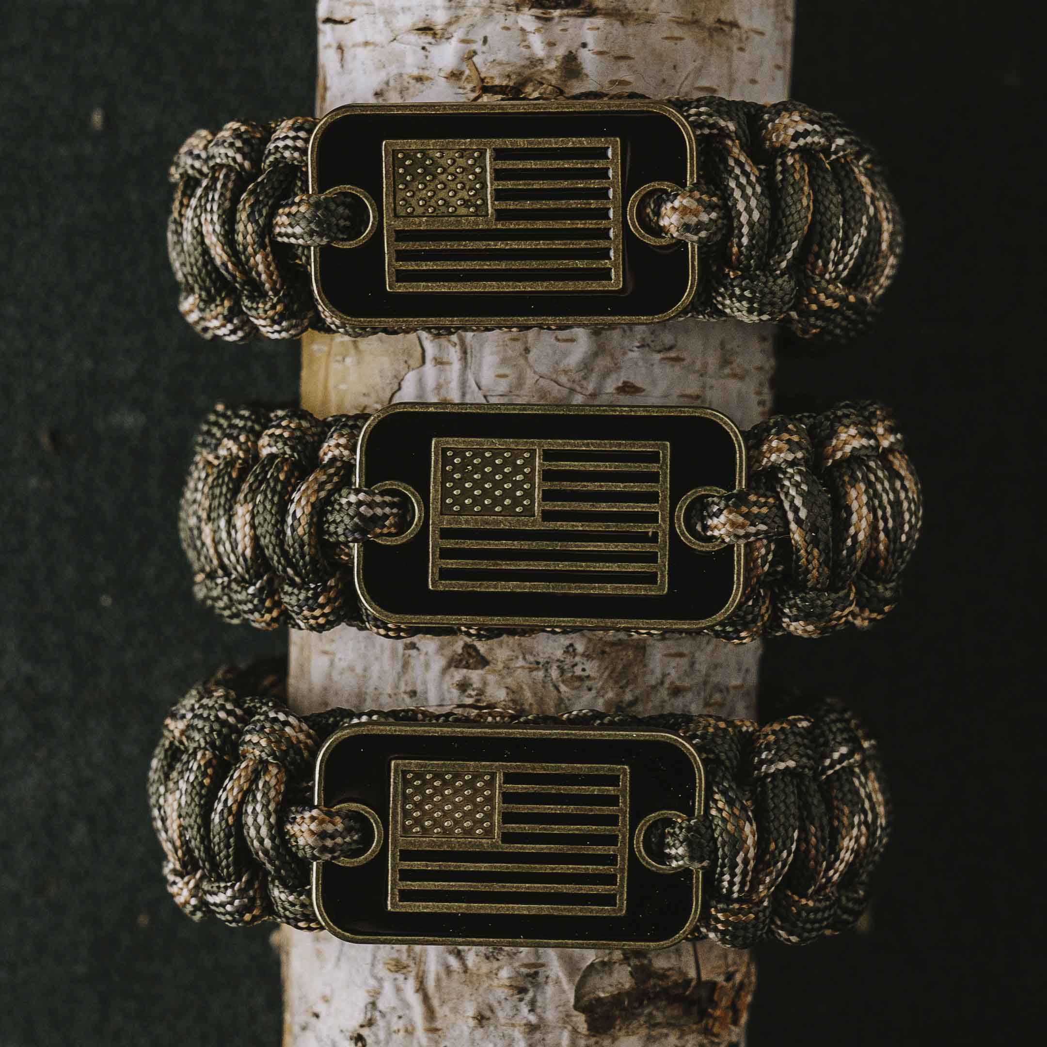 Band Of Brothers Camo Paracord Bracelets - Set of 3: Helps Pair Veterans with Service or Shelter Dogs