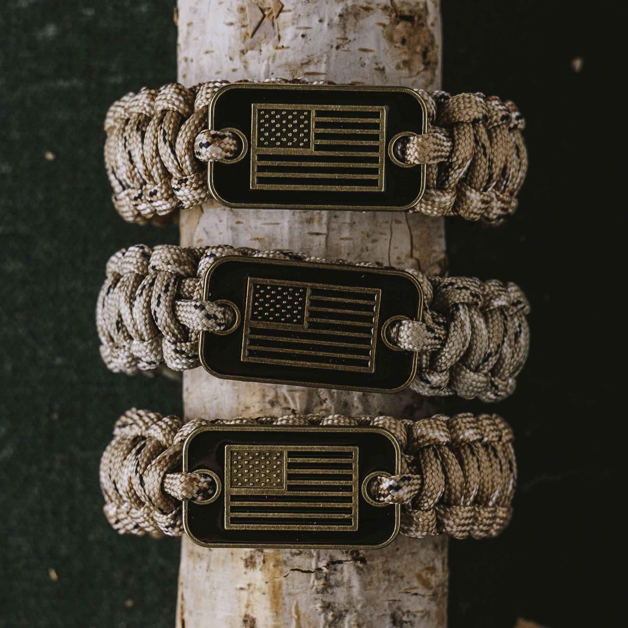 Band Of Brothers Desert Camo Paracord Bracelets - Set of 3: Helps Pair Veterans with Service or Shelter Dogs