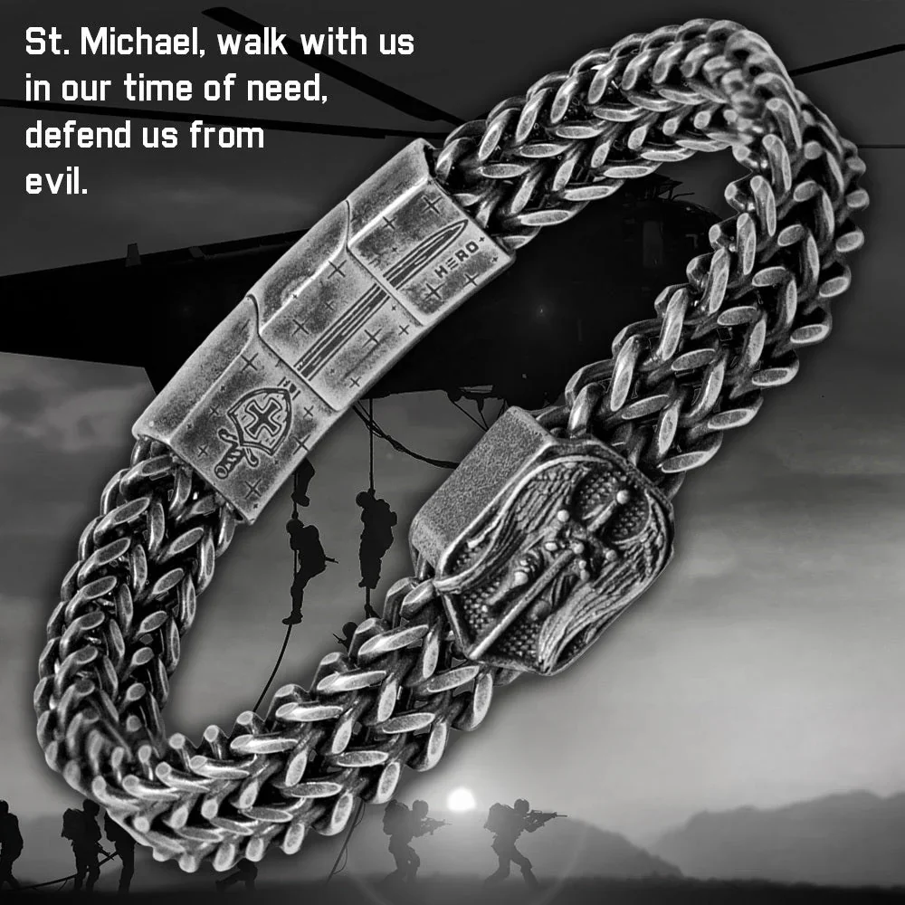 Buy Bracelet, Get Matching Necklace for FREE: St. Michael Medallion Necklace and Bracelet Set - Helps Pair Veterans With A Service Dog Or Shelter Dog - Image 13