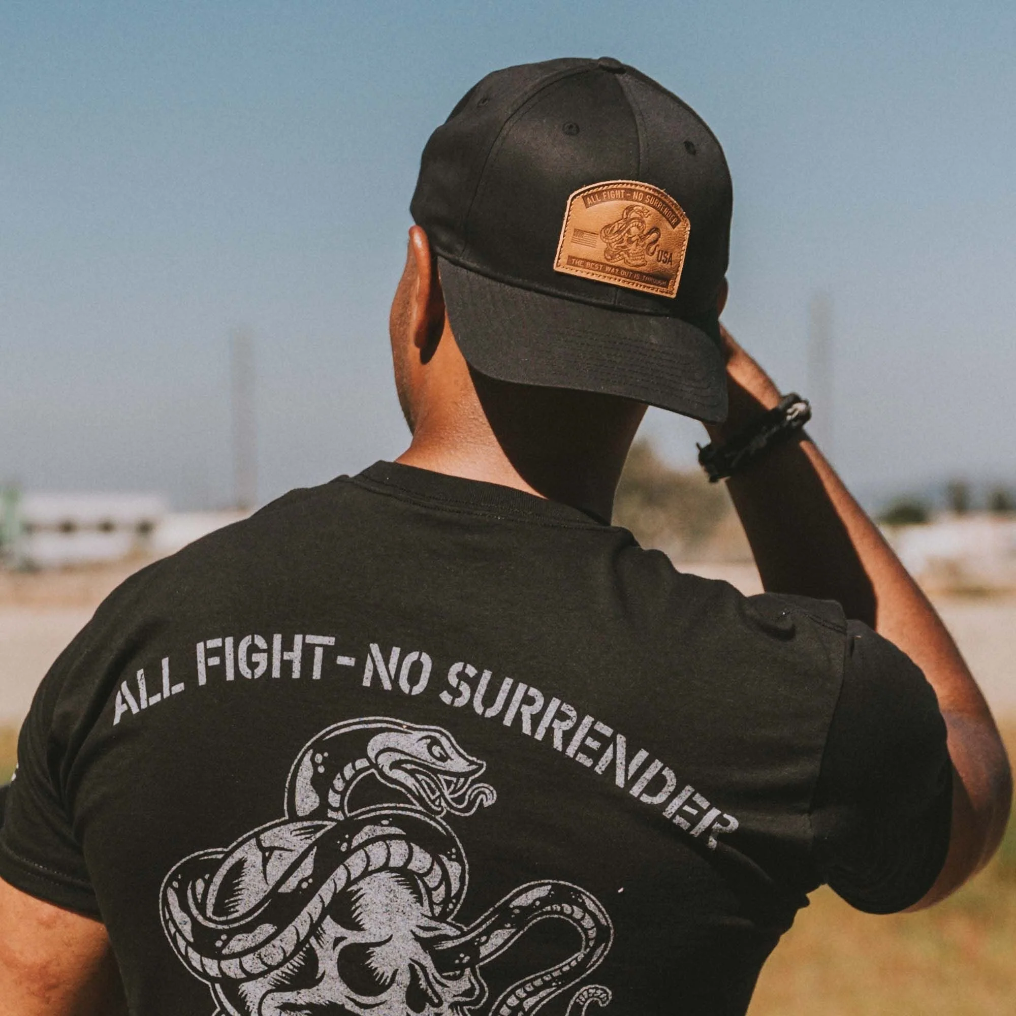 Limited Time Offer -  All Fight - No Surrender Baseball Cap-  Leather Patch - Image 7