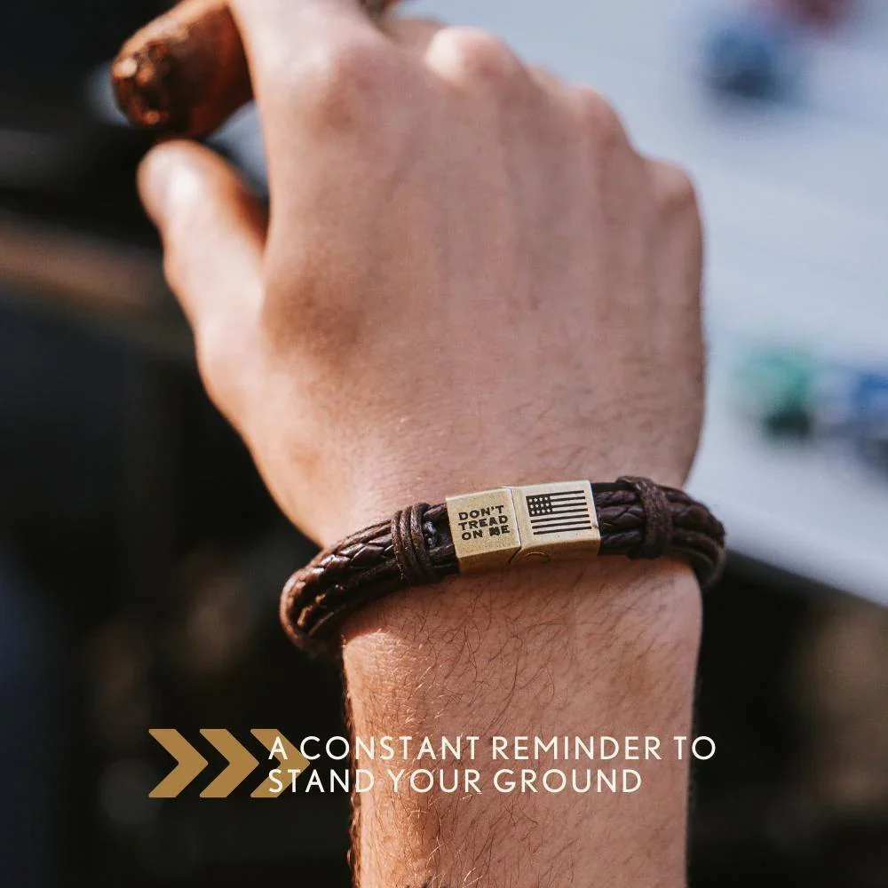 Additional 1/2" Length Extender Link for Don’t Tread On Me Leather Bracelet - Image 3
