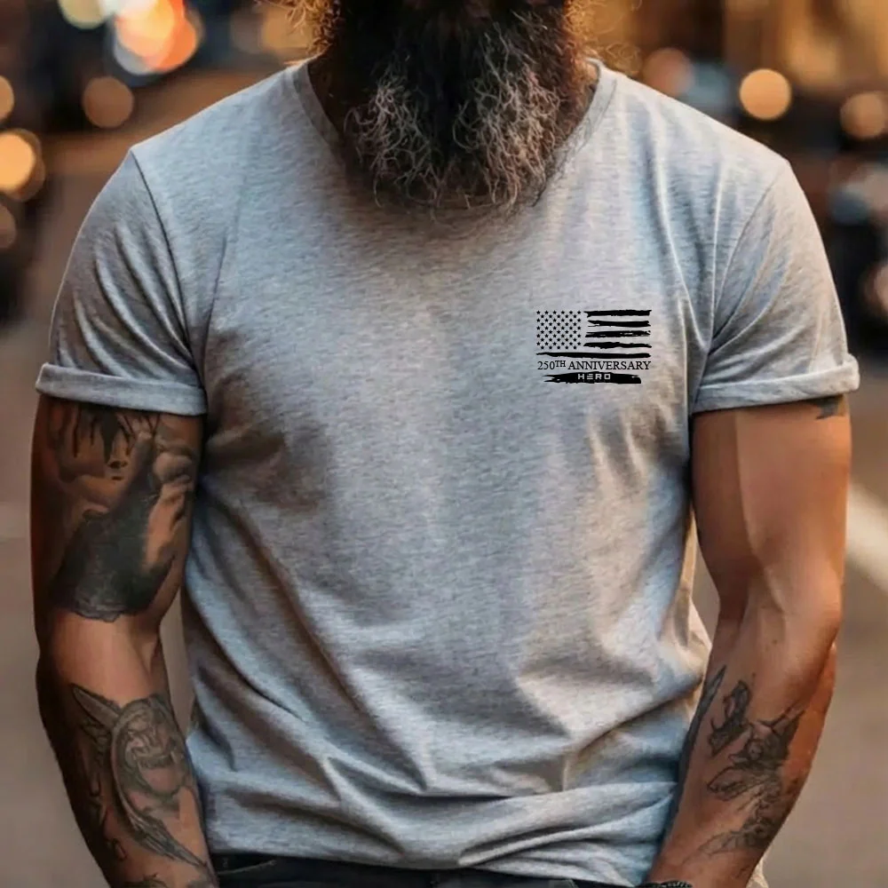 Hero Company Men's 250 Years Enduring Legacy Heather Grey Tee - Helps Pair Veterans With A Service Dog or Shelter Dog - Image 2