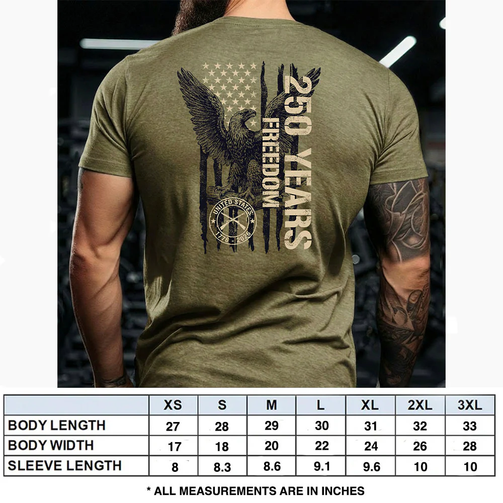 Hero Company Men's 250 Years Of Freedom Military Green Tee - Helps Pair Veterans With A Service Dog or Shelter Dog - Image 4