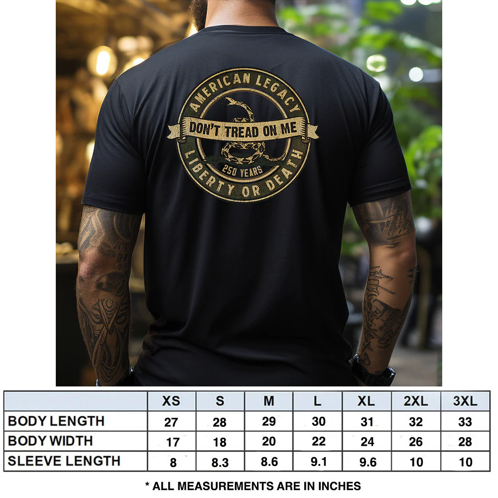 Hero Company Men's American Legacy 250 Years Black Tee - Helps Pair Veterans With A Service Dog or Shelter Dog - Image 4