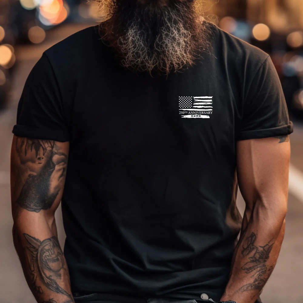 Hero Company Men's CCL USA 250 Years Black Tee - Helps Pair Veterans With A Service Dog or Shelter Dog - Image 3