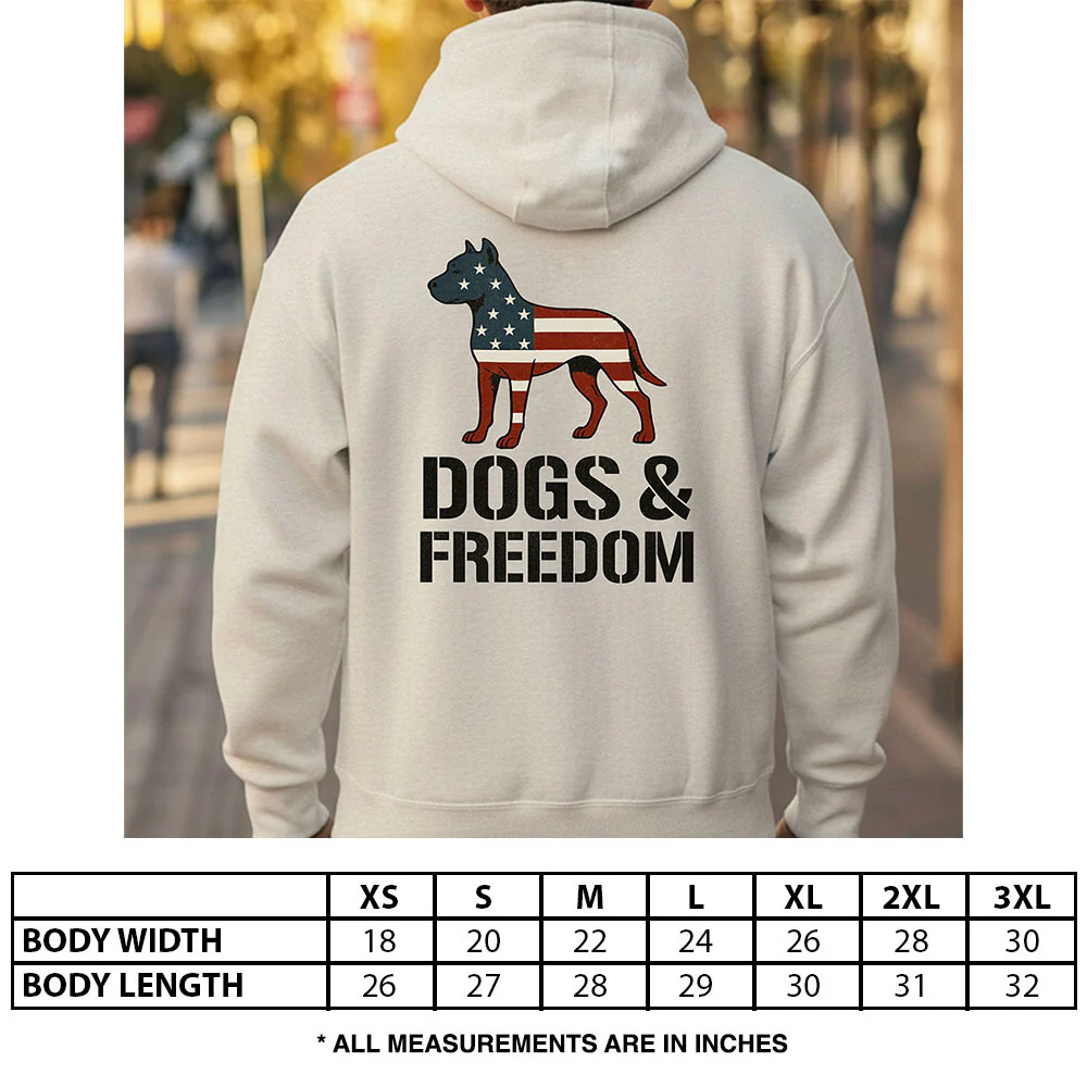 Hero Company Men's Dogs & Freedom White Premium Hoodie - Helps Pair Veterans With A Service Dog or Shelter Dog - Image 3