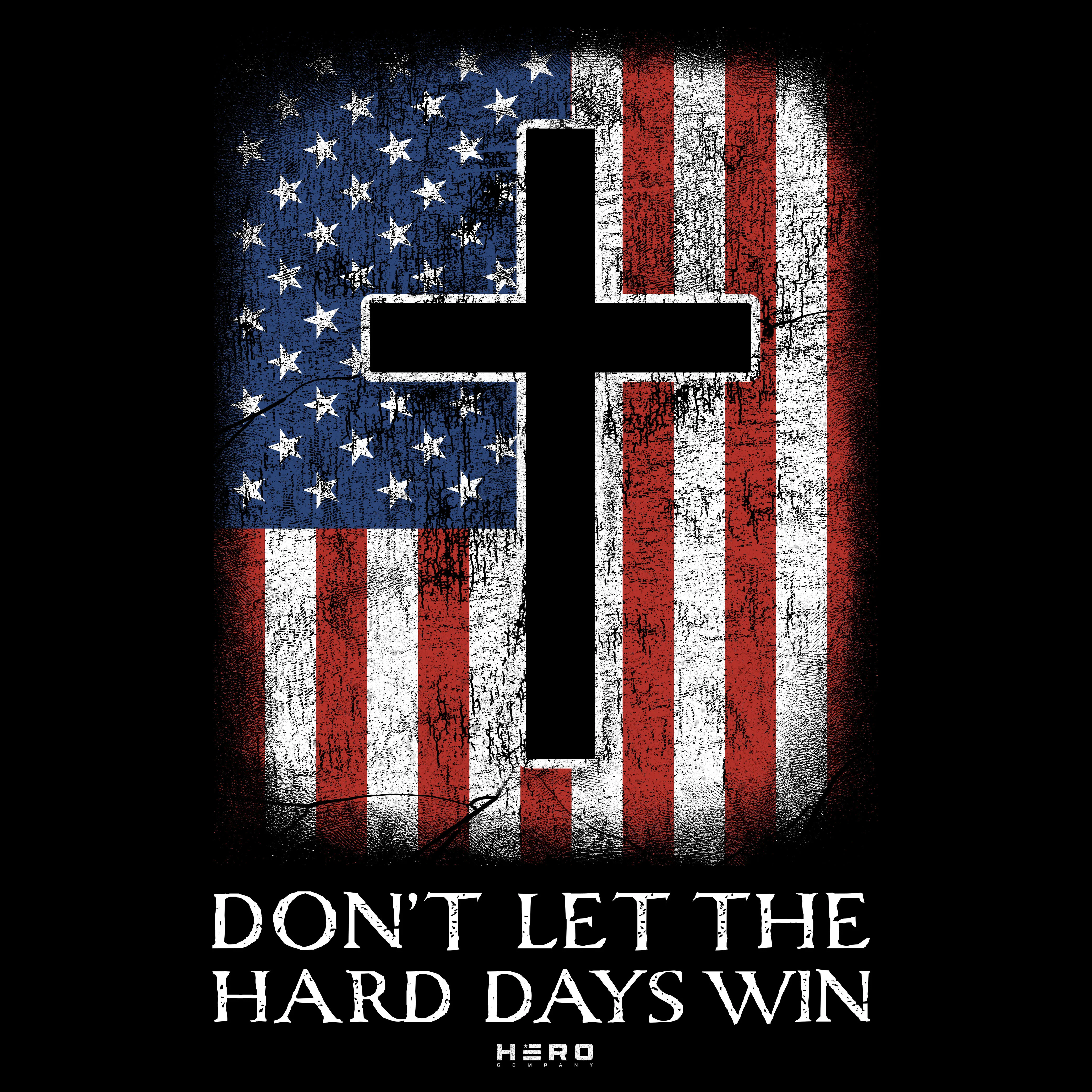 Hero Company Men's Don't Let The Hard Days Win Black Tee - Helps Pair Veterans With A Service Dog or Shelter Dog - Image 3