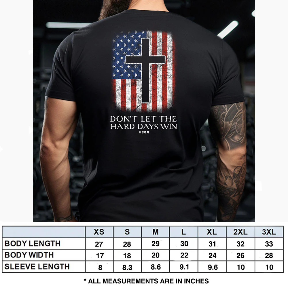 Hero Company Men's Don't Let The Hard Days Win Black Tee - Helps Pair Veterans With A Service Dog or Shelter Dog - Image 4