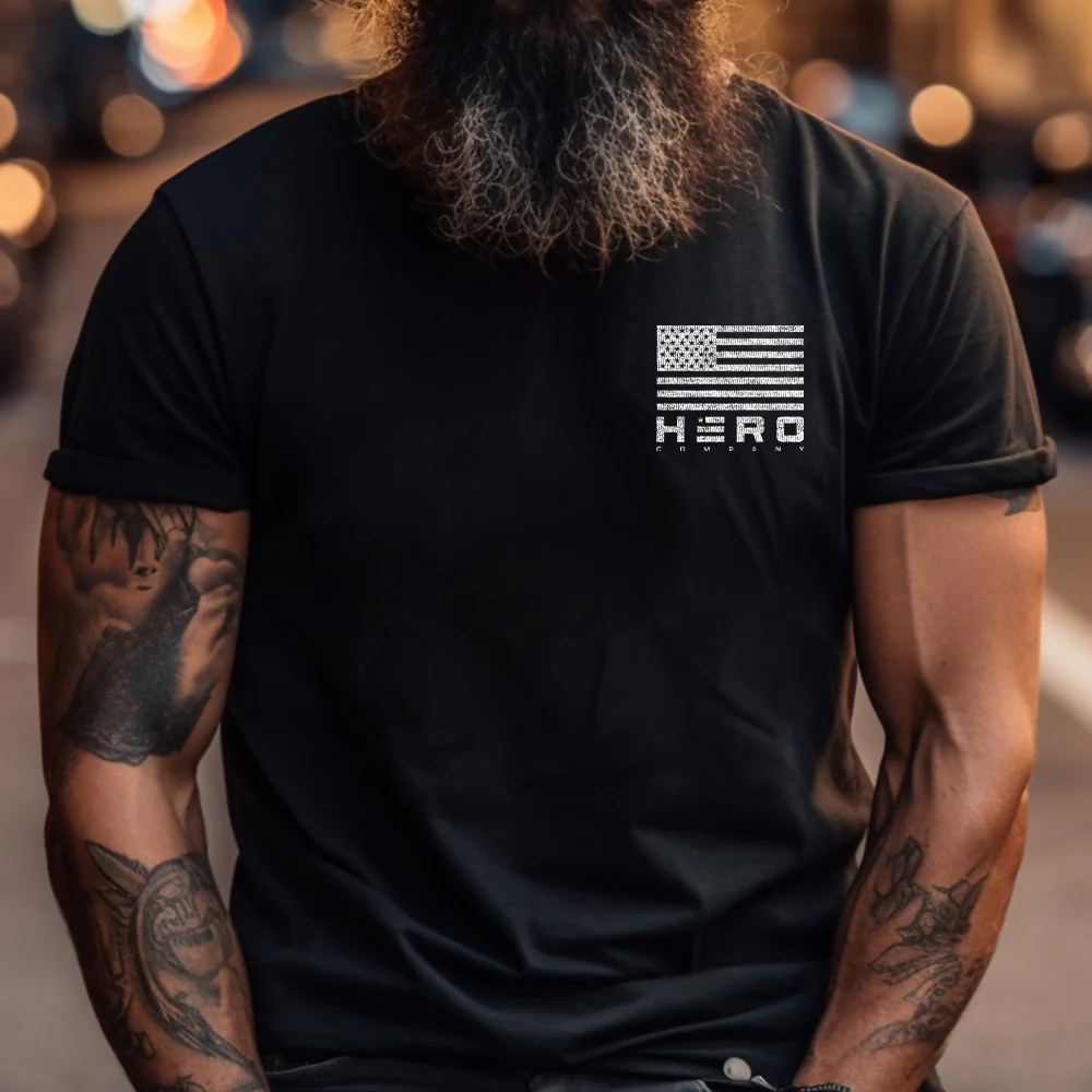 Hero Company Men's Freedom Is Never More Than One Generation From Extinction Black Tee - Helps Pair Veterans With A Service Dog or Shelter Dog - Image 2