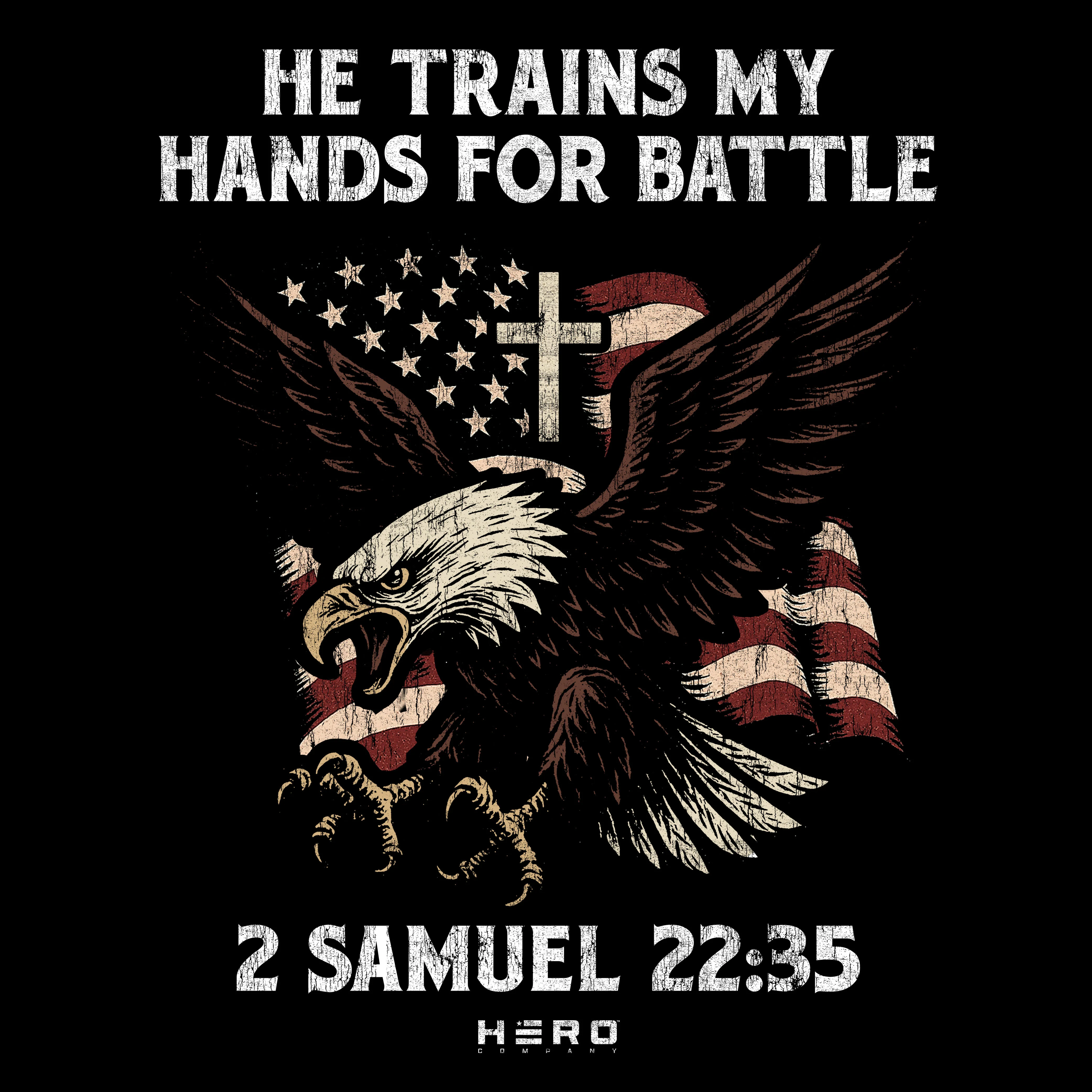 Hero Company Men's He Trains My Hands For Battle Black Tee - Helps Pair Veterans With A Service Dog or Shelter Dog - Image 3