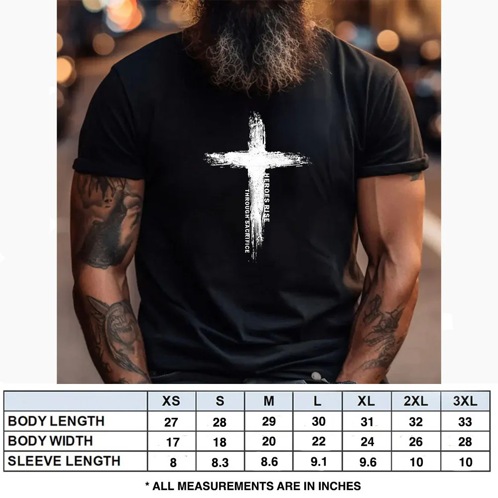 Hero Company Men's Heroes Rise Through Sacrifice Black Tee - Helps Pair Veterans With A Service Dog or Shelter Dog - Image 3