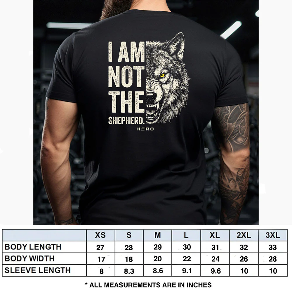 Hero Company Men's I Am Not The Shepherd Black Tee - Helps Pair Veterans With A Service Dog or Shelter Dog - Image 3