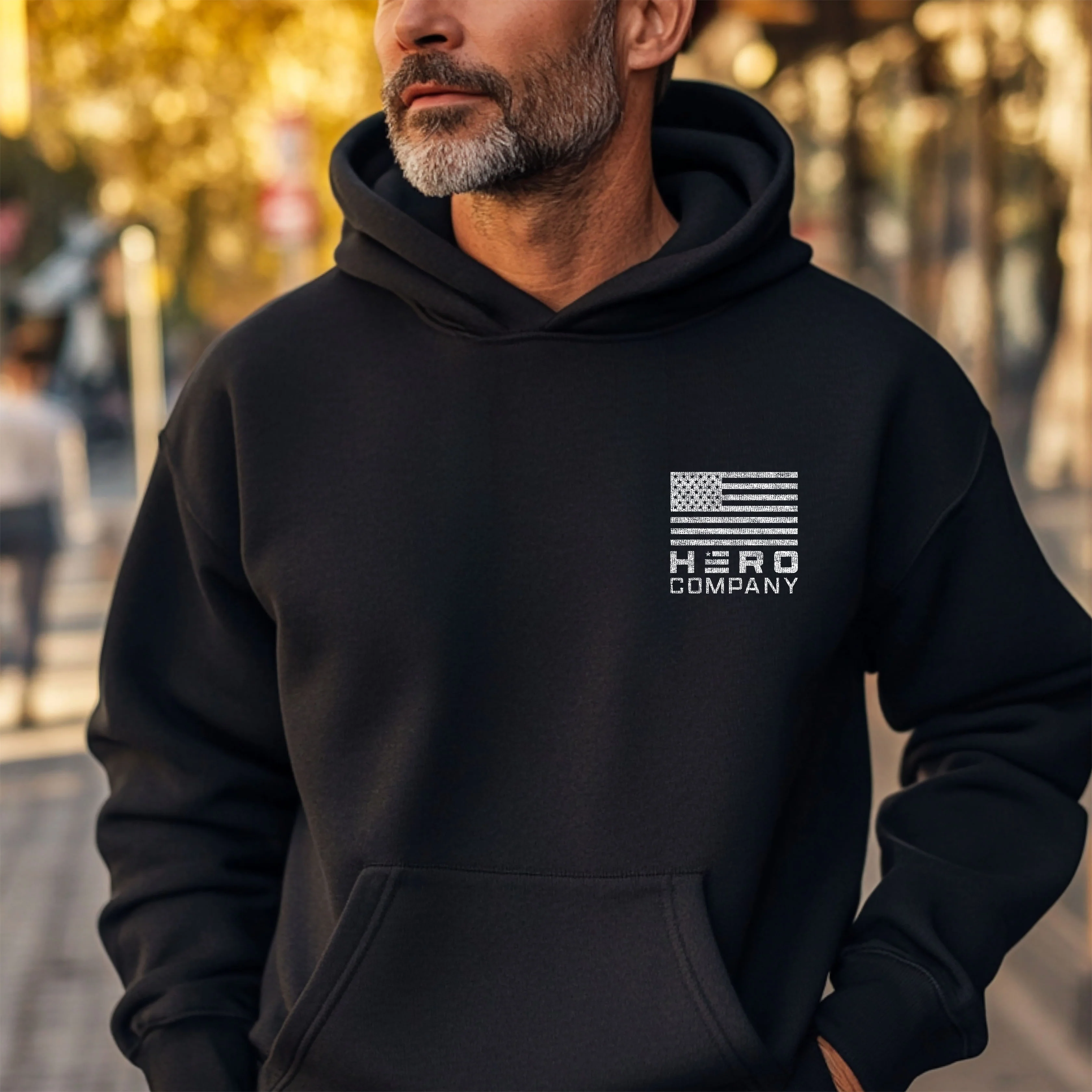 Hero Company Men's Lift Heavy. Pet Dogs Lab Black Premium Hoodie - Helps Pair Veterans With A Service Dog or Shelter Dog - Image 2