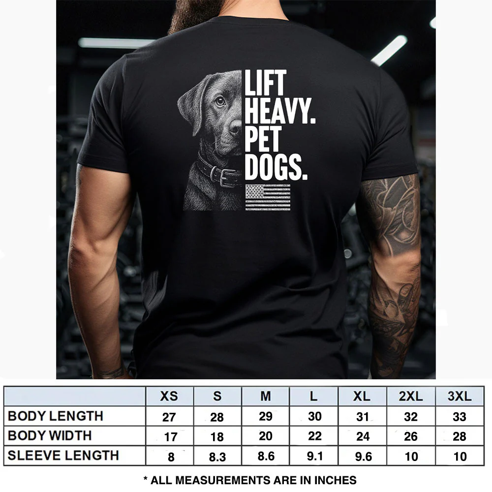 Hero Company Men's Lift Heavy. Pet Dogs. Lab Black Tee - Helps Pair Veterans With A Service Dog or Shelter Dog - Image 4