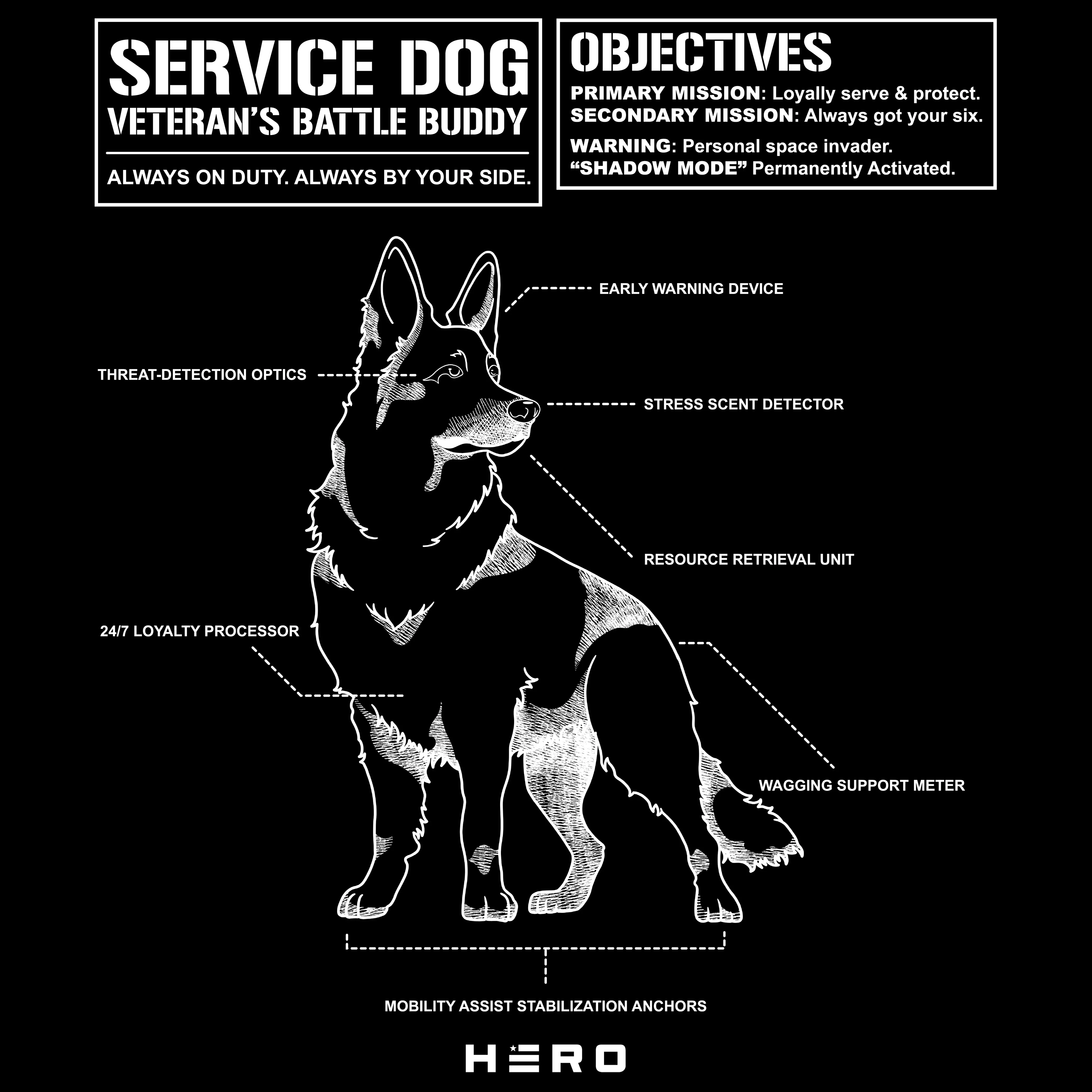 Hero Company Men's Service Dog Veteran's Battle Buddy Tee - Helps Pair Veterans With A Service Dog or Shelter Dog - Image 11