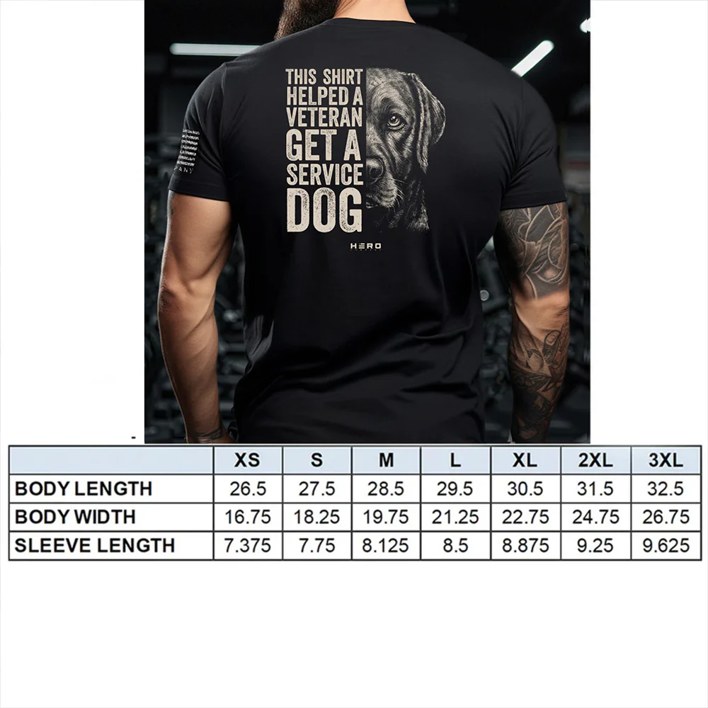 Hero Company Men's This Shirt Helped A Veteran Get A Service Dog Black Tee - Helps Pair Veterans With A Service Dog or Shelter Dog - Image 4