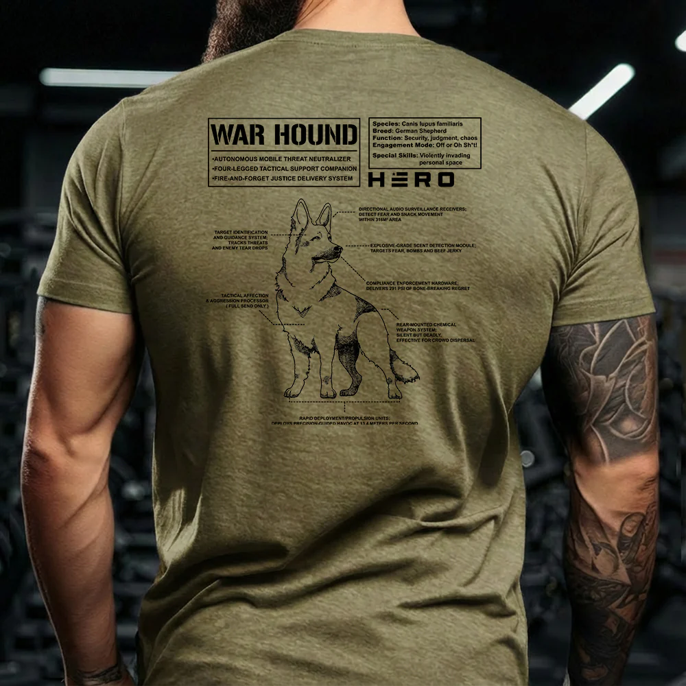 Hero Company Men's War Hound Black Tee - Helps Pair Veterans With A Service Dog or Shelter Dog - Image 13