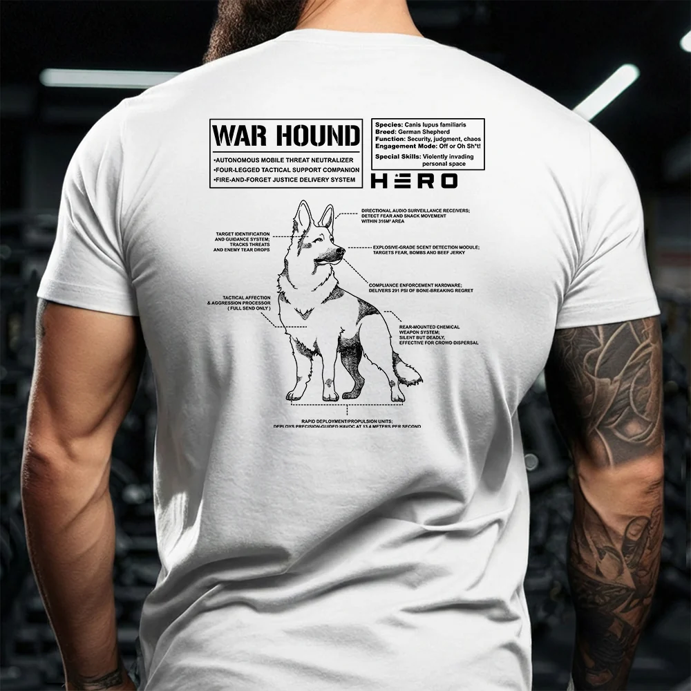 Hero Company Men's War Hound Black Tee - Helps Pair Veterans With A Service Dog or Shelter Dog - Image 7