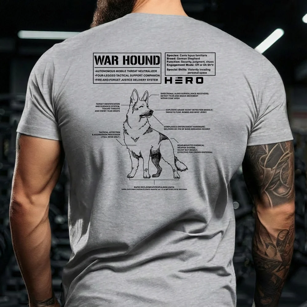 Hero Company Men's War Hound Black Tee - Helps Pair Veterans With A Service Dog or Shelter Dog - Image 10