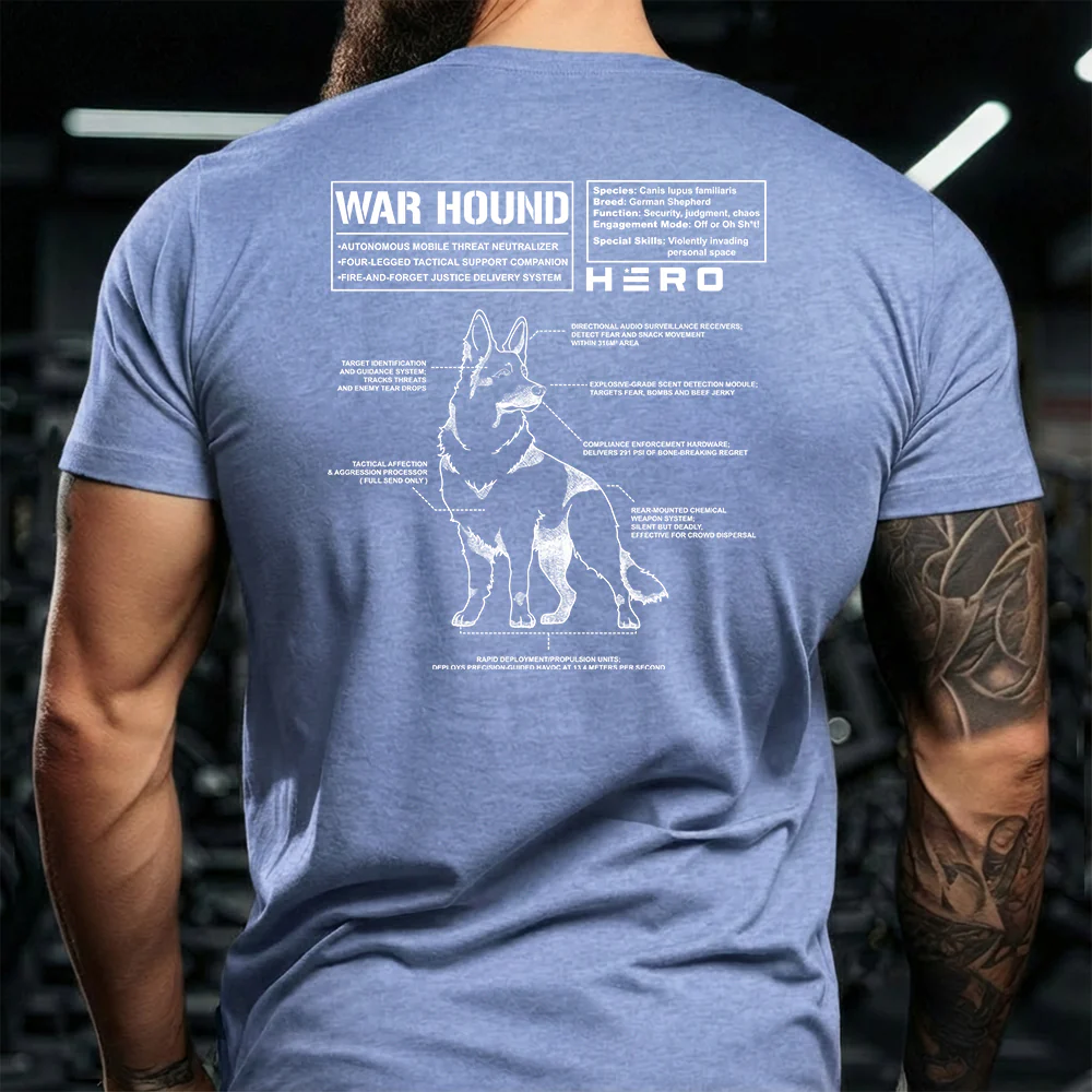 Hero Company Men's War Hound Black Tee - Helps Pair Veterans With A Service Dog or Shelter Dog - Image 4