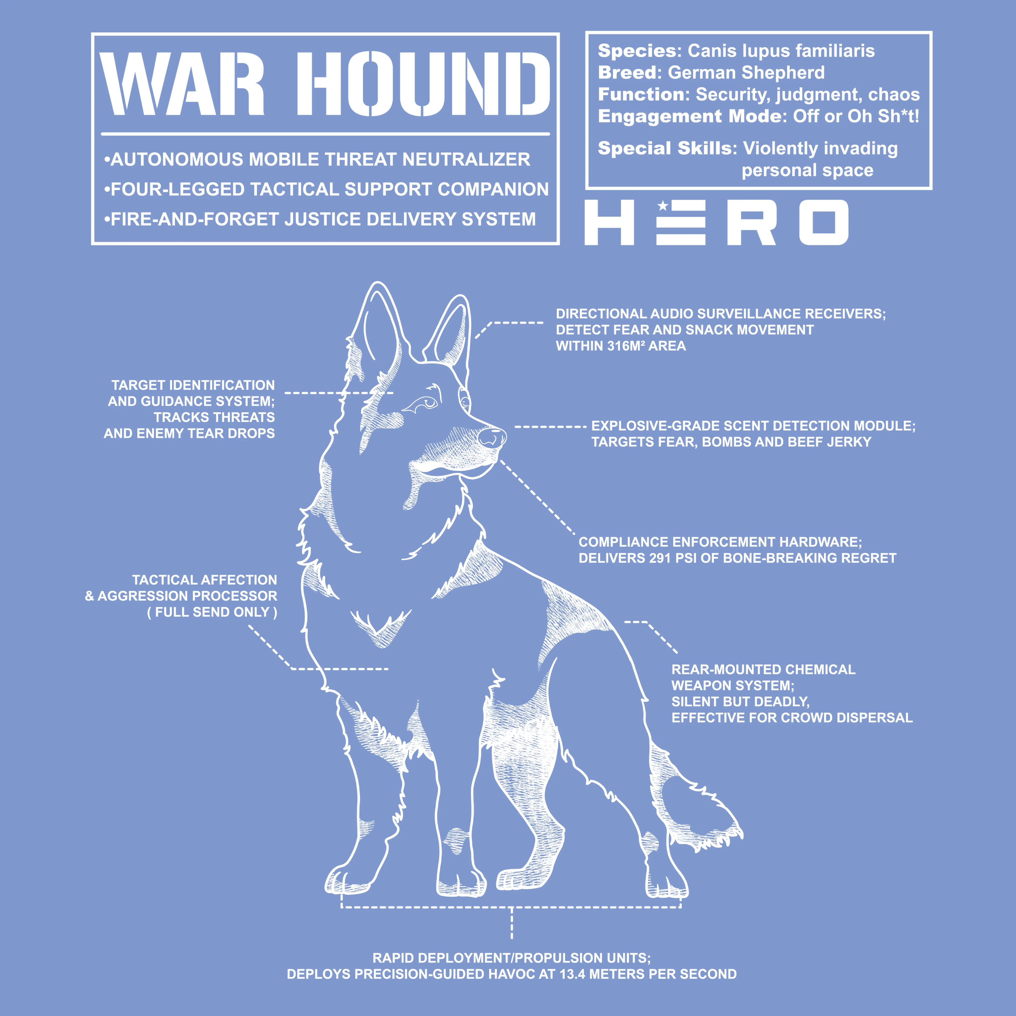 Hero Company Men's War Hound Black Tee - Helps Pair Veterans With A Service Dog or Shelter Dog - Image 5