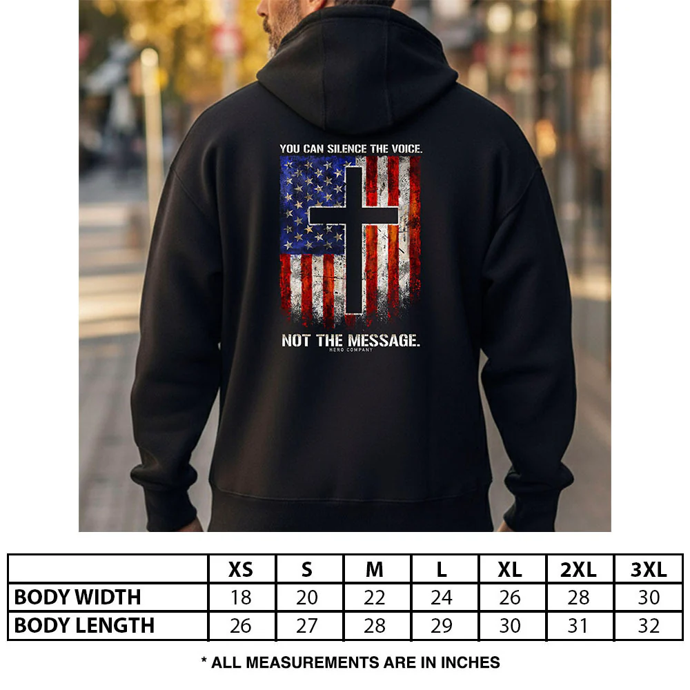 Hero Company Men's You Can Silence The Voice Black Premium Hoodie - Helps Pair Veterans With A Service Dog or Shelter Dog - Image 3