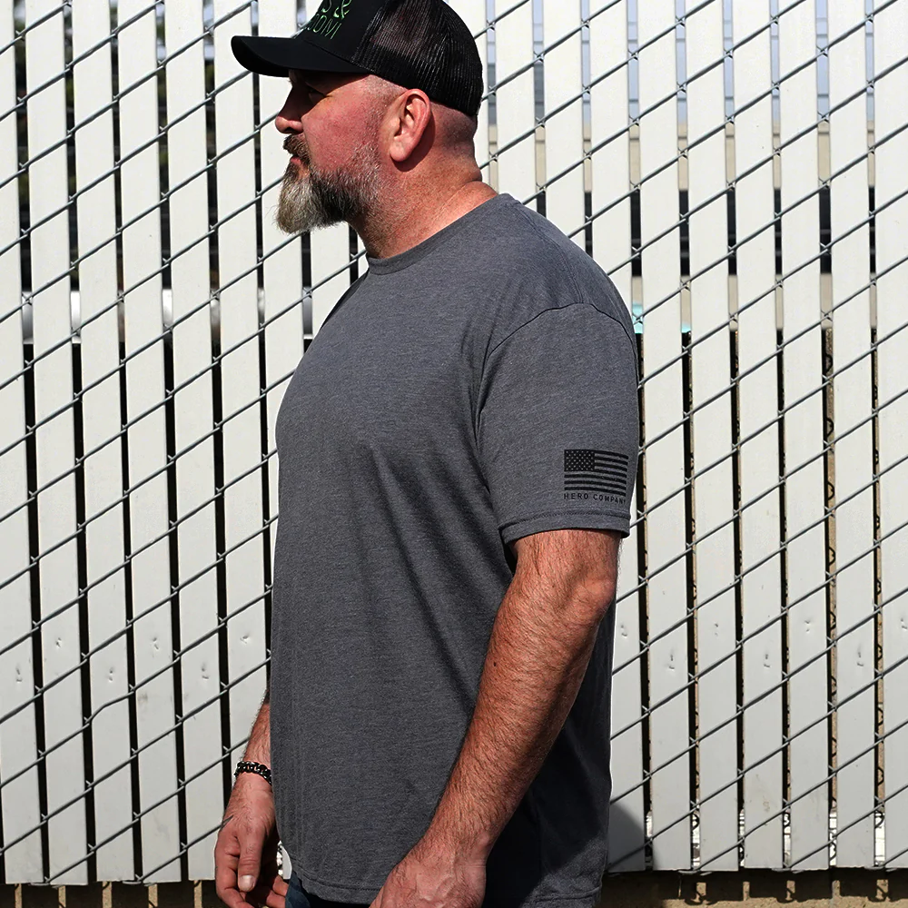 Hero Core Basics Logo T-shirt 3 Pack (Black,Military Green, Metal Grey): Helps Pair Veterans With A Service Dog or Shelter Dog - Image 4
