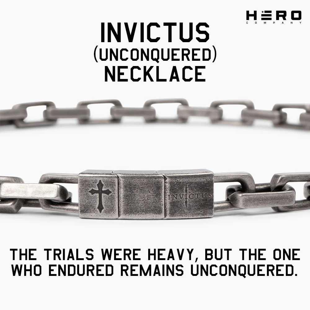 Invictus Unconquered Square Link Necklace: Helps Pair Veterans With A Service Dog Or Shelter Dog - Image 6
