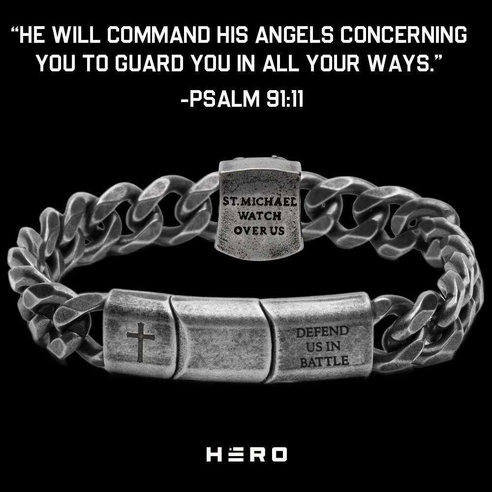 St. Michael's 'Protect Us' Cuban Link Bracelet: Helps Pair Veterans With A Service Dog Or Shelter Dog - Image 3