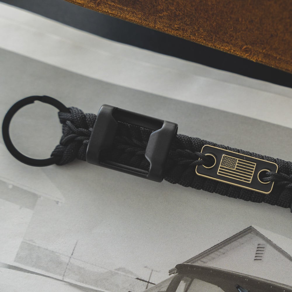 Never Forgotten Paracord Keychain Bottle Opener - Black - Image 5