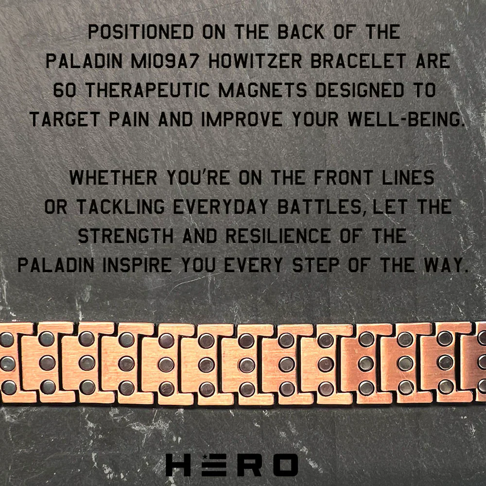 Paladin M109A7 Howitzer Titanium Copper Magnetic Bracelet: Helps Pair Veterans With A Service Dog Or Shelter Dog - Image 5