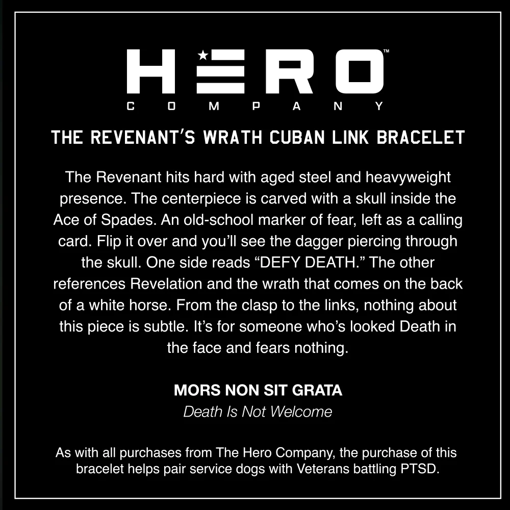 Revenant’s Wrath Ace of Spades Cuban Link Bracelet: Helps Pair Veterans With A Service Dog or Shelter Dog - Image 9