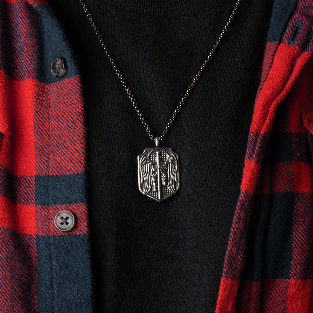 Buy Bracelet, Get Matching Necklace for FREE: St. Michael Medallion Necklace and Bracelet Set - Helps Pair Veterans With A Service Dog Or Shelter Dog - Image 3