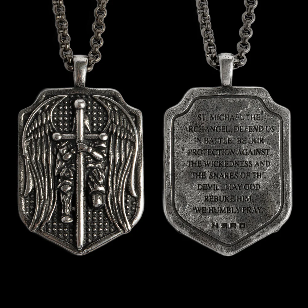 Buy Bracelet, Get Matching Necklace for FREE: St. Michael Medallion Necklace and Bracelet Set - Helps Pair Veterans With A Service Dog Or Shelter Dog - Image 4