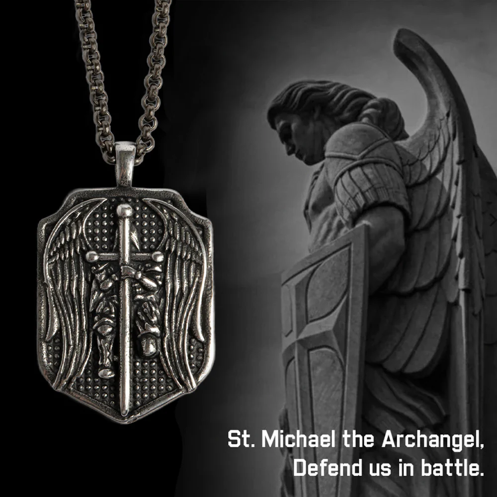 Buy Bracelet, Get Matching Necklace for FREE: St. Michael Medallion Necklace and Bracelet Set - Helps Pair Veterans With A Service Dog Or Shelter Dog - Image 6