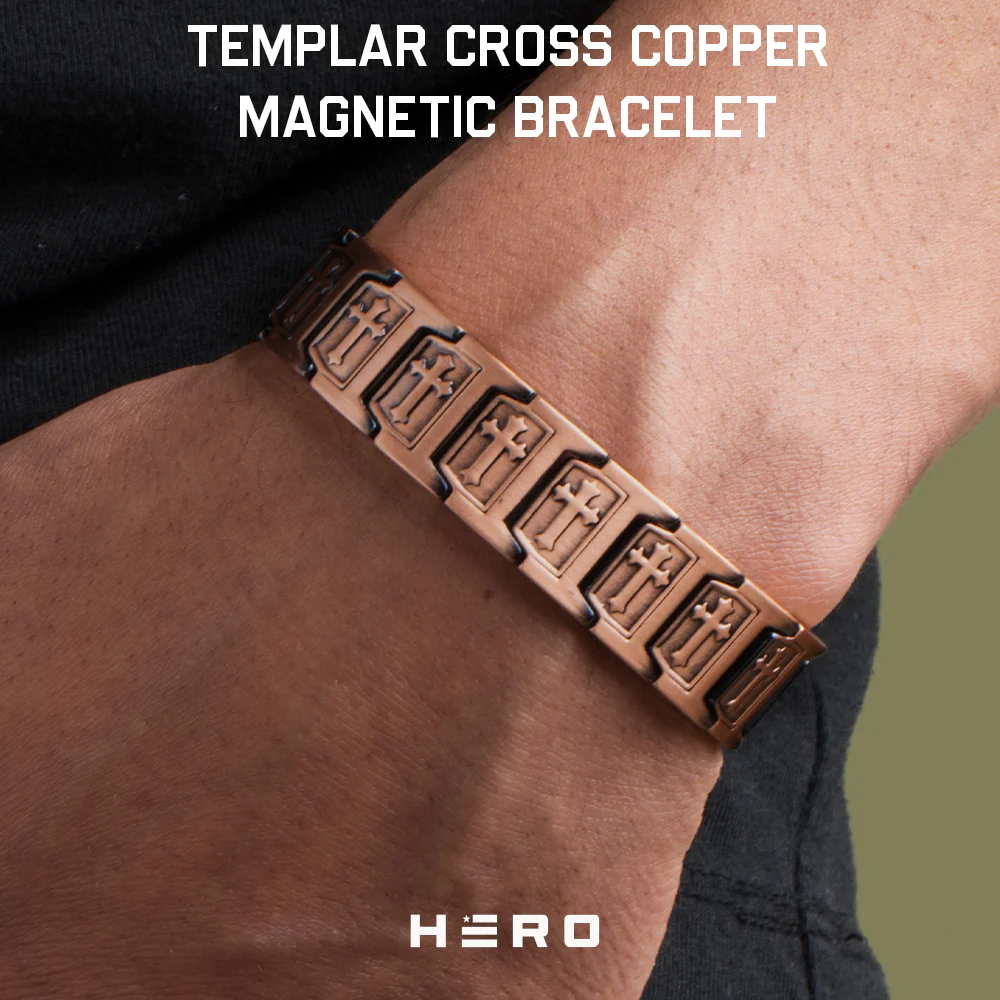 Templar Cross Copper Magnetic Bracelet: Helps Pair Veterans With A Service Dog Or Shelter Dog - Image 2